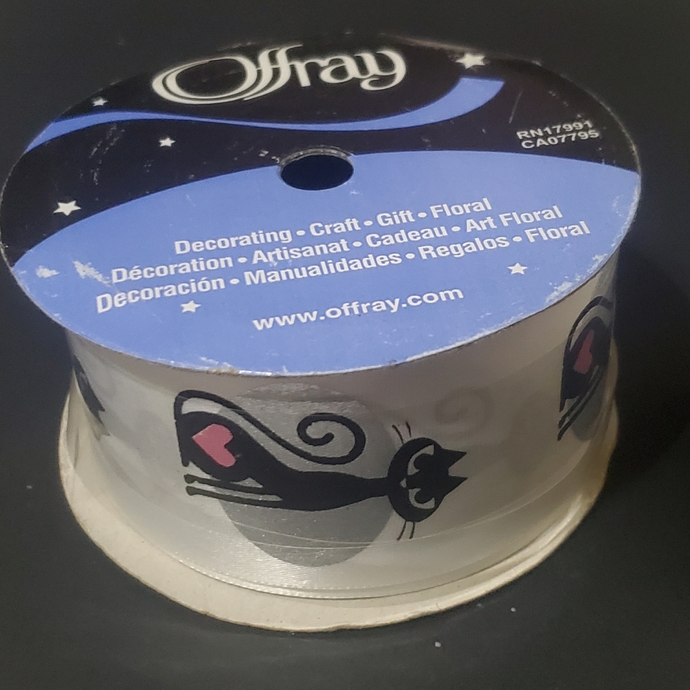 2/$15 Black Cat Ribbon Offray 1.5"x9'